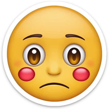 cartoon sticker of a sad emoji with a frown, colorful and cheerful, no text, suitable for WhatsApp and Instagram sticker