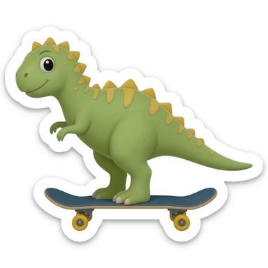 Dinosaur on a skateboard sticker