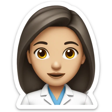 brunette dermatologist girl sticker