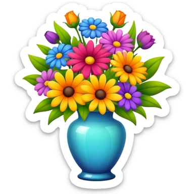 Miss you flowers sticker