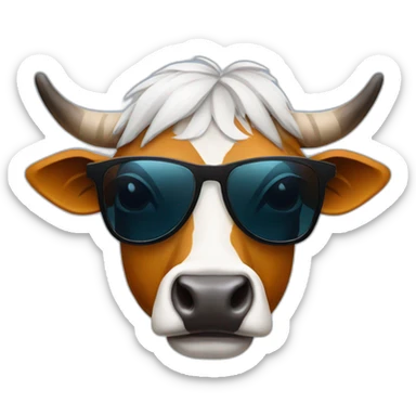 Indian gir cow wearing sunglasses sticker