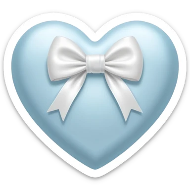 white heart with a white bow on it sticker