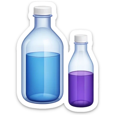 Purple bottle with a white lid and a blue bottle sticker