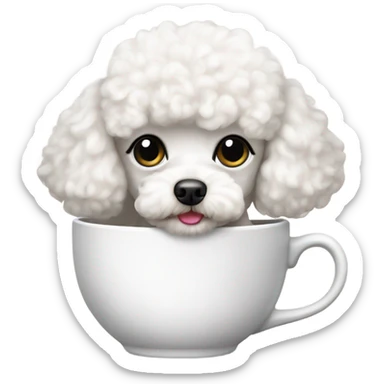 A white teacup poodle sticker
