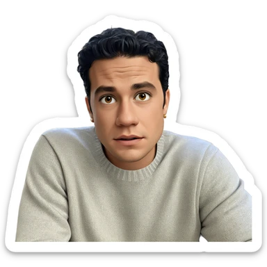 boy in sweater with earrings sticker