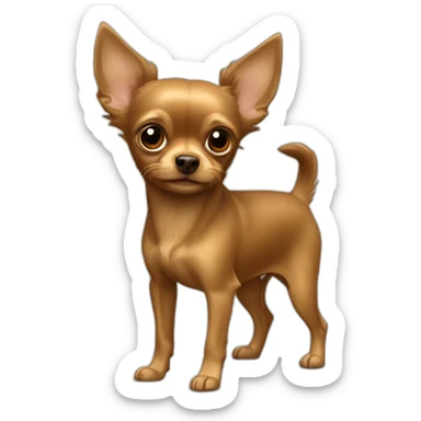 Russian-toy-terrier-full-light-brown-hairy sticker