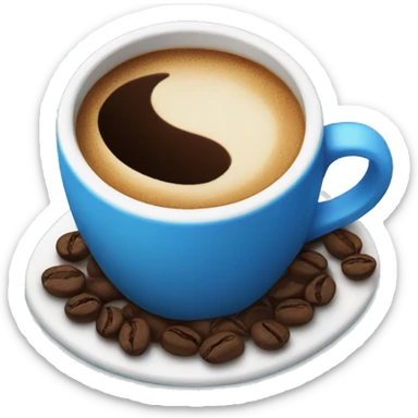 Coffee coffee Coffee in blue cup sticker