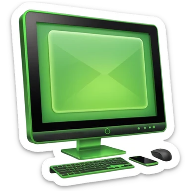 green pc monitor sticker