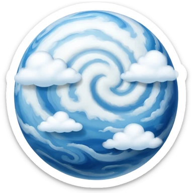 sphere globe planet, surface covered with cloud sticker