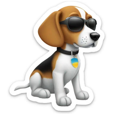 Beagle wearing sunglasses  sticker