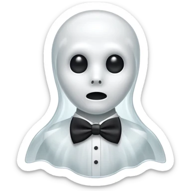 A ghost with a bowtie sticker
