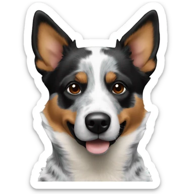 blue heeler less brown black ears sticker
