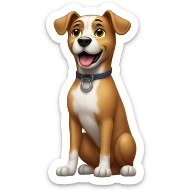 A stupid dog doing the middle finger  sticker