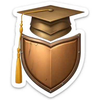 Shield with Graduation Cap sticker