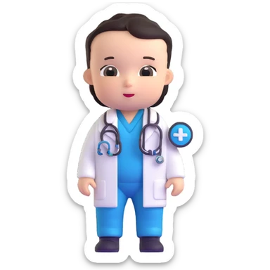 baby dressed as a doctor sticker