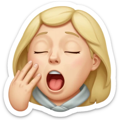 yawning sleepy character sticker