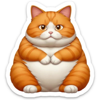 A fat cat sitting down ( laying as if they are slowly falling on the floor from the wall ) and looking like they don’t care about it sticker