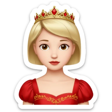Short hair princess in red sticker