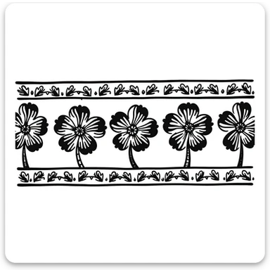 Traditional Indian border pattern with flowers sticker