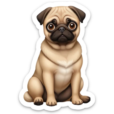mops pug dog sitting sticker
