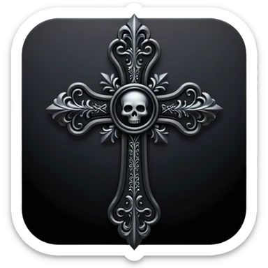 black goth cross sticker