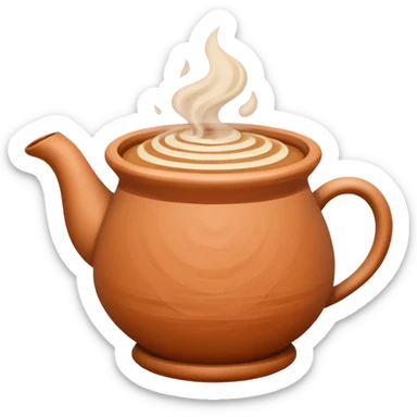 generate an ios genmoji of a chai in a kulhad sticker