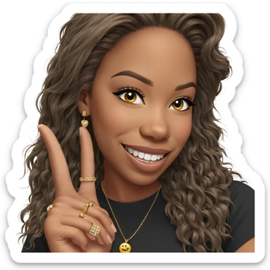 smiling girl with jewelry sticker