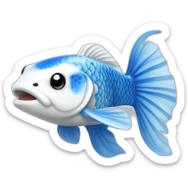 Blue and White Koi Fish sticker