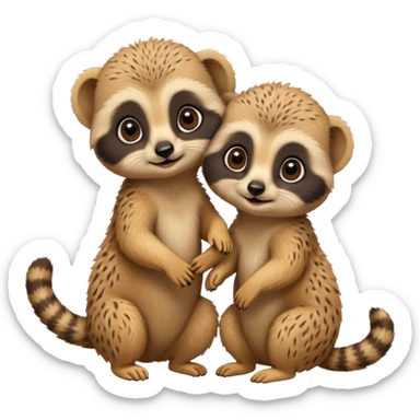 Baby meerkats doing funny activities  sticker