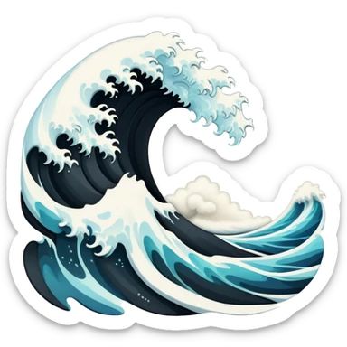Black wave sticker