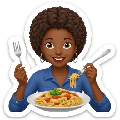 the black woman who eats pasta sticker