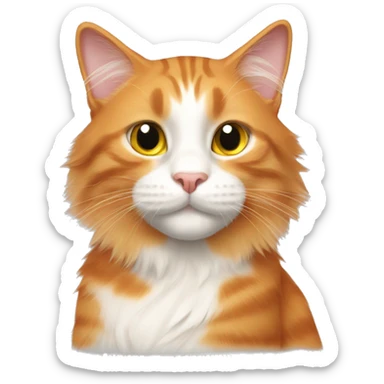 mainecoone orange cat sticker