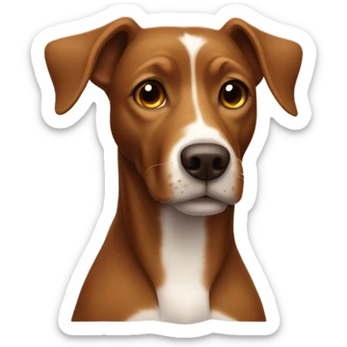 brown magia viszla brown dog with a small white dot on the chest  sticker