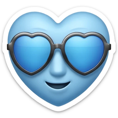 blue heart wearing sunglasses sticker