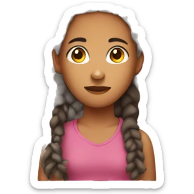 Teenager with braids  sticker