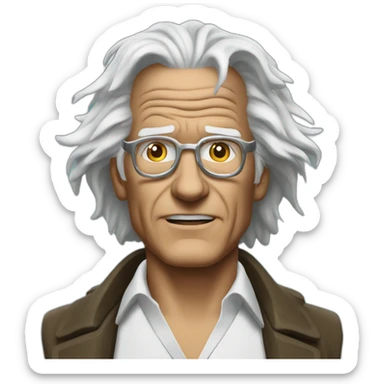no glasses doc brown back to the future sticker