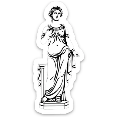 Roman Parian Marble Statue of Aphrodite, classical ancient sculpture of the goddess of love sticker