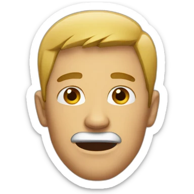 Man with sideways jaw sticker