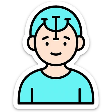 Discord role icon for 'pacientas' patient of a psychiatric clinic, #6fe8f3 color, soft friendly look, simple face or figure, easy to recognize at small size sticker