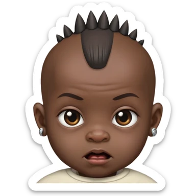i want an extremely pitch balck baby with a mohawk in the center amd bald from the sides and make sure to make him really really ugly like extremely ugly sticker