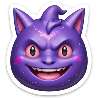 glitter purple and pink gengar sticker