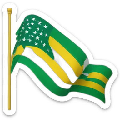 a flag with three horizontal stripes in the colors yellow, white, and green sticker