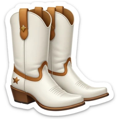 Can you make a cute pair of classic cowboy boots that are just the white outline of them sticker