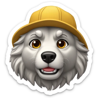 lobo con gorra sorprendido con las mano en la cara sticker