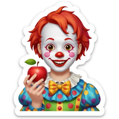 Palhaço comendo maçã sticker