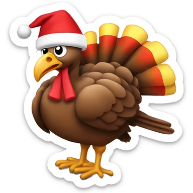 Turkey with santa  sticker