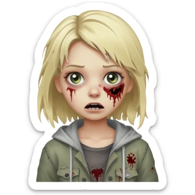 cute zombie girl with blonde hair sticker