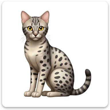 Egyptian Mau cat full body sitting with ancient temple background sticker