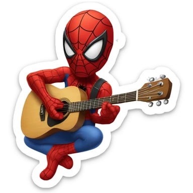 Spiderman qui fait de la guitar sticker