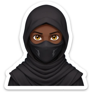 desert assassin portrait, head and shoulders only, dark hood, face scarf, mysterious glowing eyes, stealth vibe, 3D cartoon, mobile game icon style, clean background, no text, no watermark
 sticker